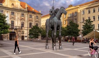 Socha Jošta na Moravském náměstí v Brně