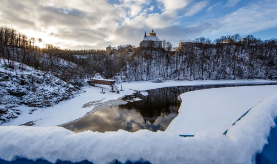 Brněnská přehrada, hrad Veveří, zima - autor Robert Vystrčil